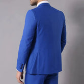 Business Men Suits Slim Fit Royal Blue Wedding Tuxeo for Groomsmen 3 Piece Jacket Vest with Pants Office Male Fashion Costume